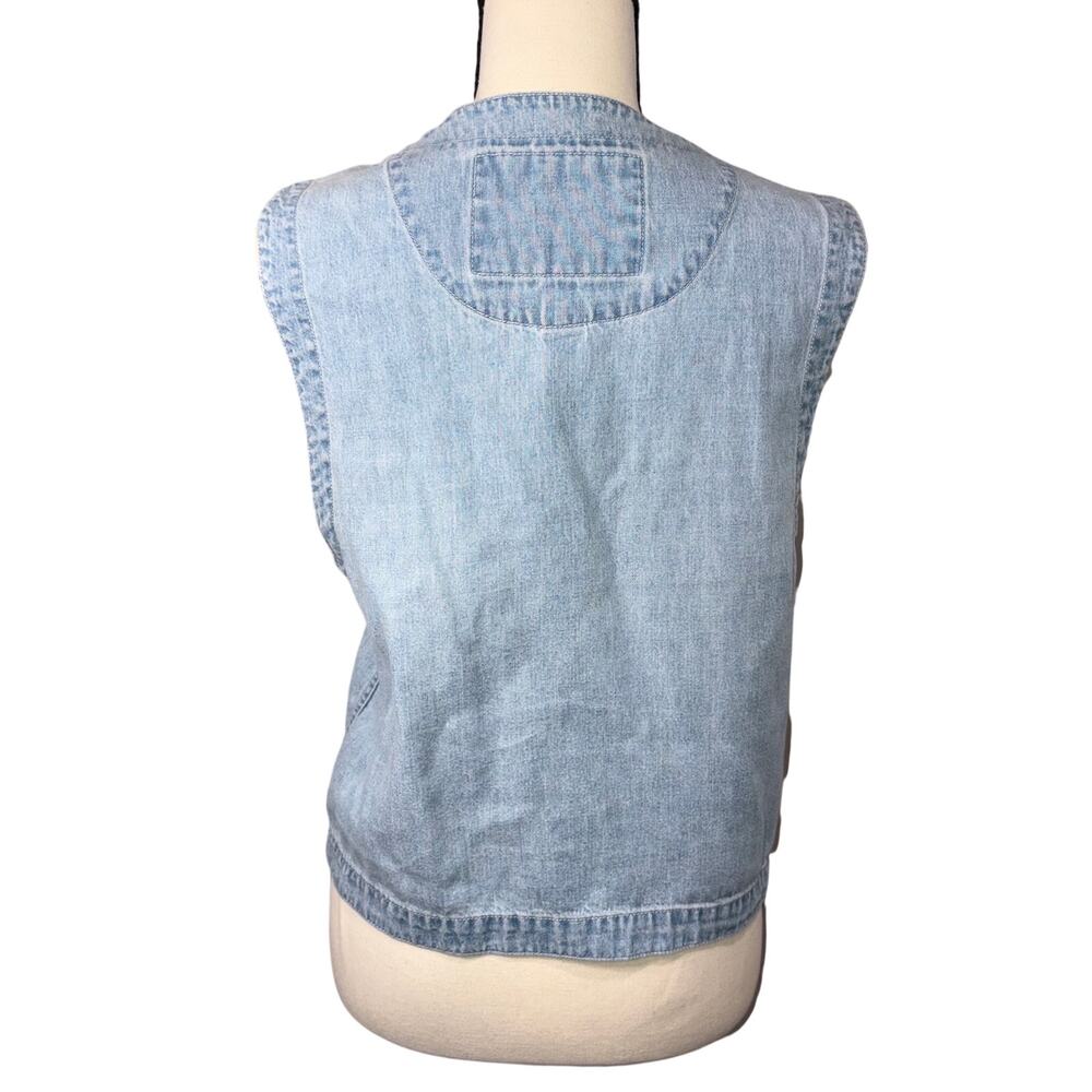 Vintage Liz Claiborne 90s Denim Light Wash Zip utility Y2k Grunge - Picture 3 of 9